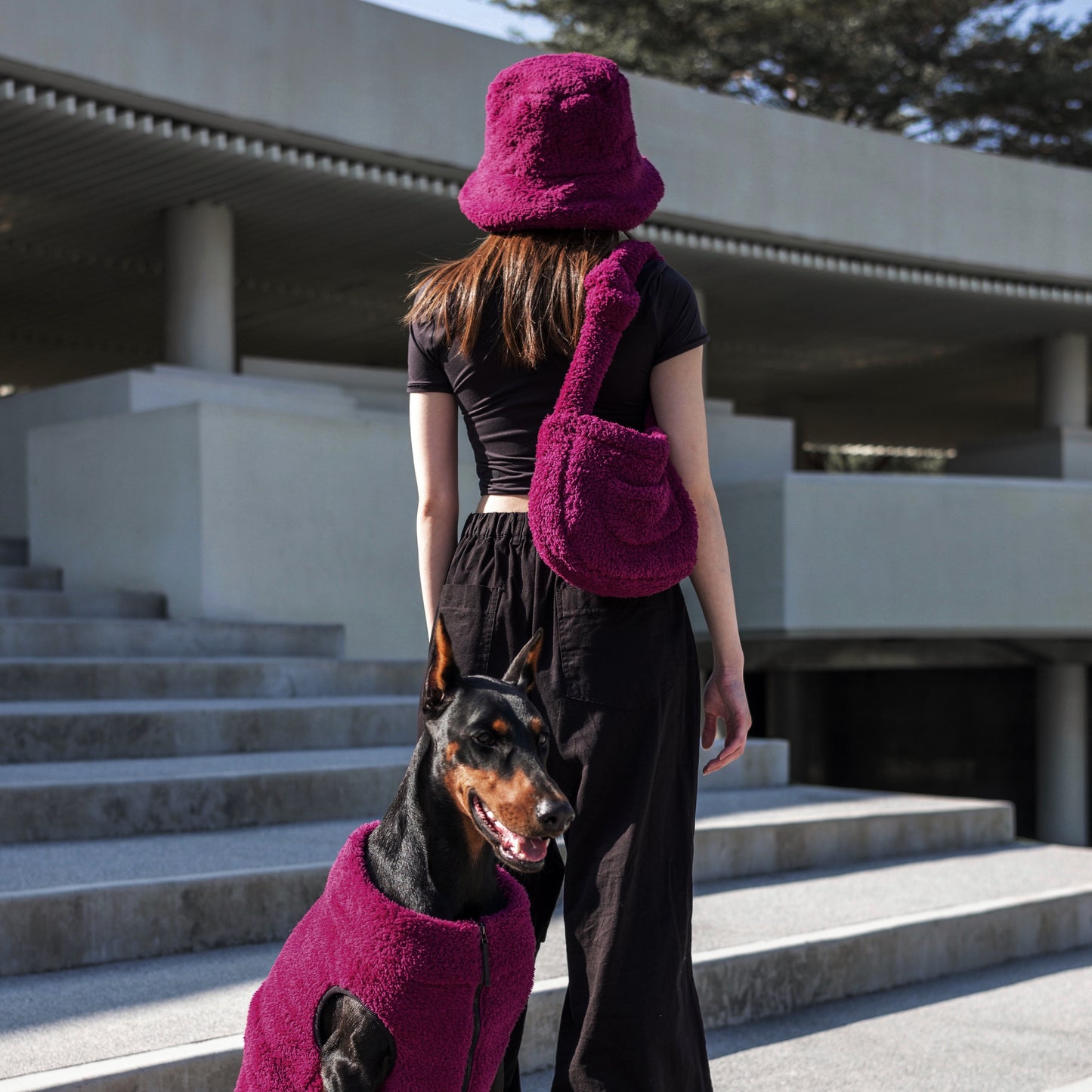 THE FISHERMAN BUCKET HAT 回收材質刷毛漁夫帽 - MAGENTA